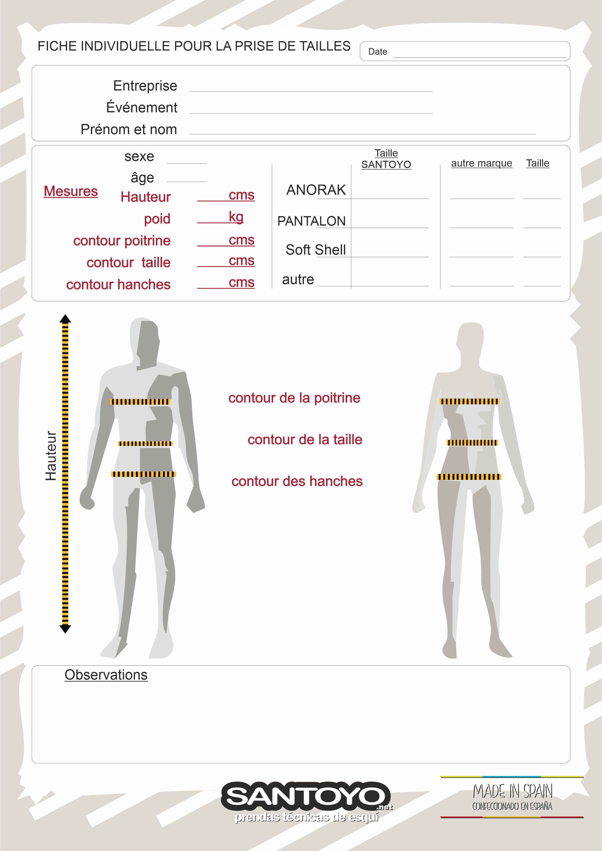 Ficha Individual Para Toma de tallas
