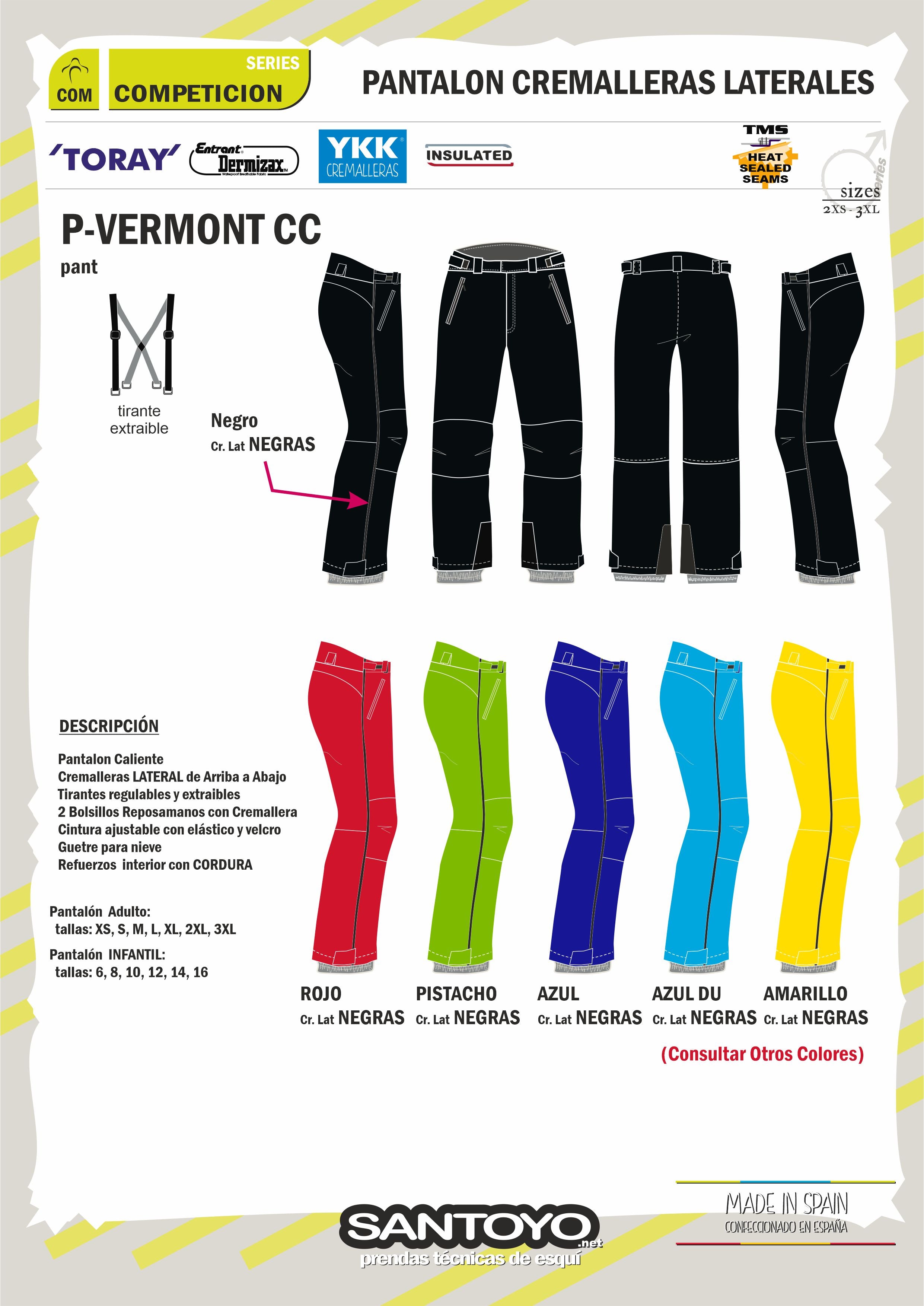 Pantalón VERMONT CC (Cremalleras Laterales)