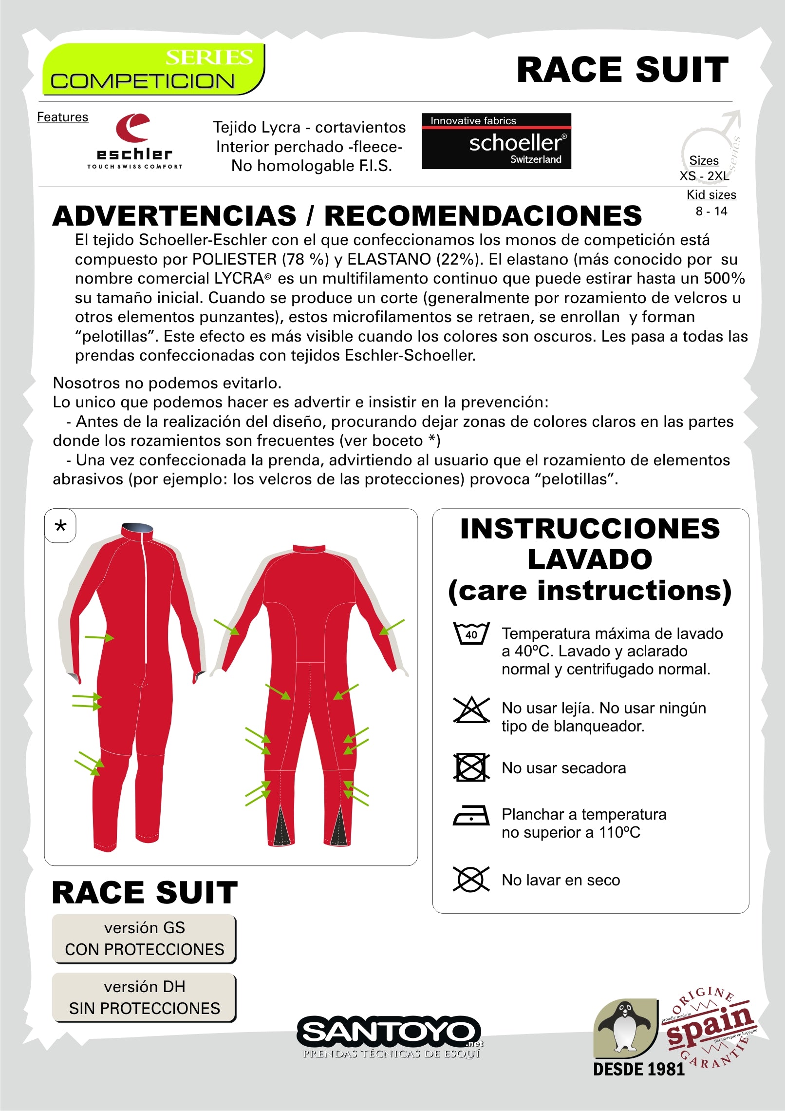 Mono Competición RACE SUIT Competición Series